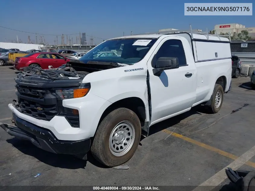 2022 Chevrolet Silverado 1500 2Wd Long Bed Wt VIN: 3GCNAAEK9NG507176 Lot: 40469004