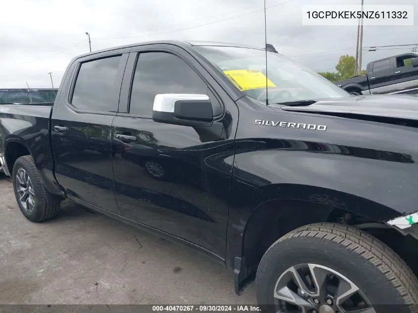 2022 Chevrolet Silverado 1500 4Wd Short Bed Lt With 2Fl VIN: 1GCPDKEK5NZ611332 Lot: 40470267