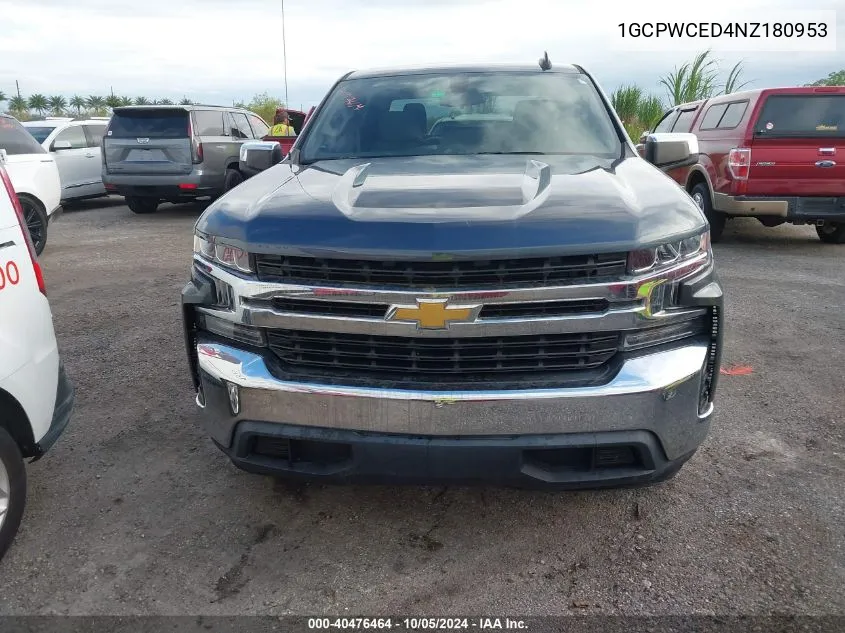 2022 Chevrolet Silverado Ltd C1500 Lt VIN: 1GCPWCED4NZ180953 Lot: 40476464