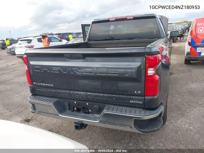 2022 Chevrolet Silverado Ltd C1500 Lt VIN: 1GCPWCED4NZ180953 Lot: 40476464