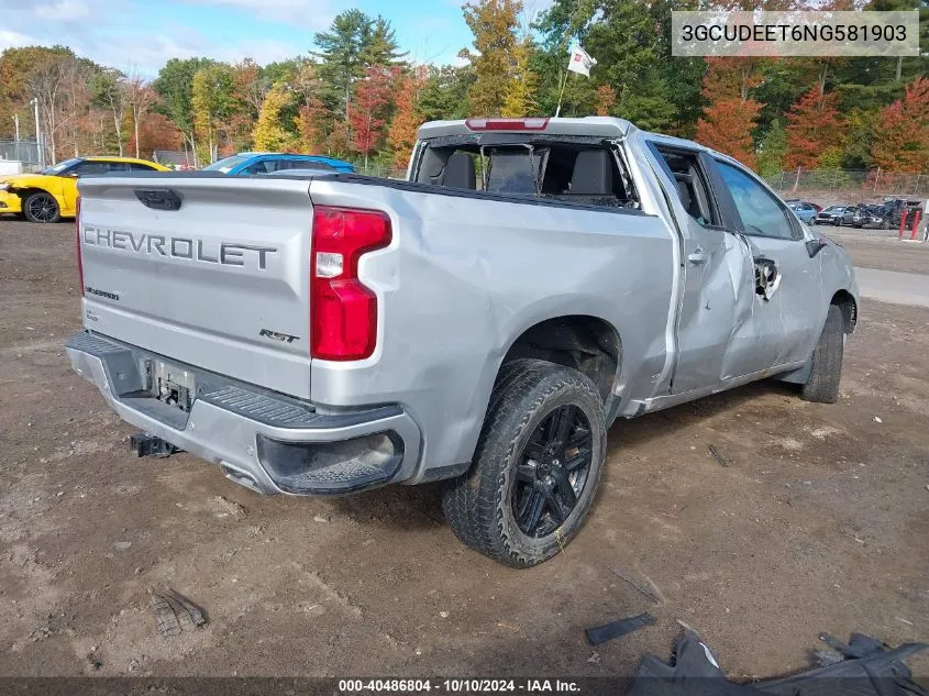 2022 Chevrolet Silverado 1500 4Wd Short Bed Rst VIN: 3GCUDEET6NG581903 Lot: 40486804