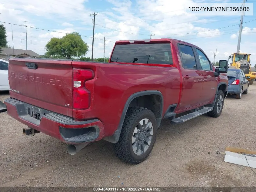 2022 Chevrolet Silverado 2500Hd 4Wd Standard Bed Lt VIN: 1GC4YNEY2NF356606 Lot: 40493117