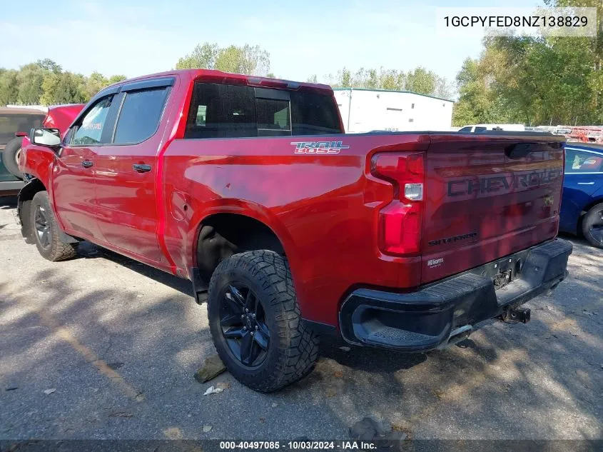 2022 Chevrolet Silverado 1500 Ltd 4Wd Short Bed Lt Trail Boss VIN: 1GCPYFED8NZ138829 Lot: 40497085