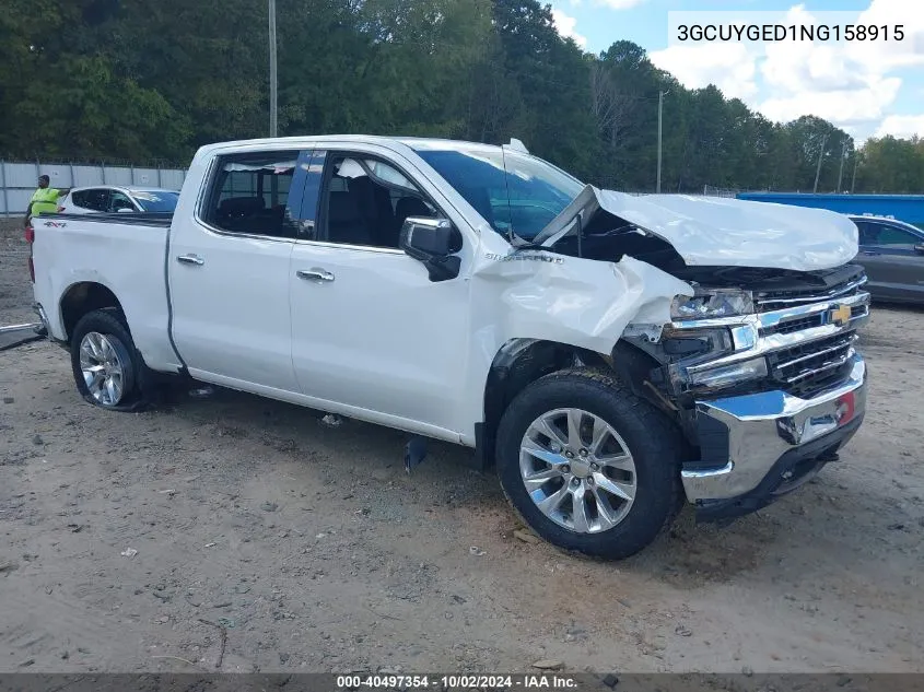 2022 Chevrolet Silverado 1500 Ltd 4Wd Short Bed Ltz VIN: 3GCUYGED1NG158915 Lot: 40497354