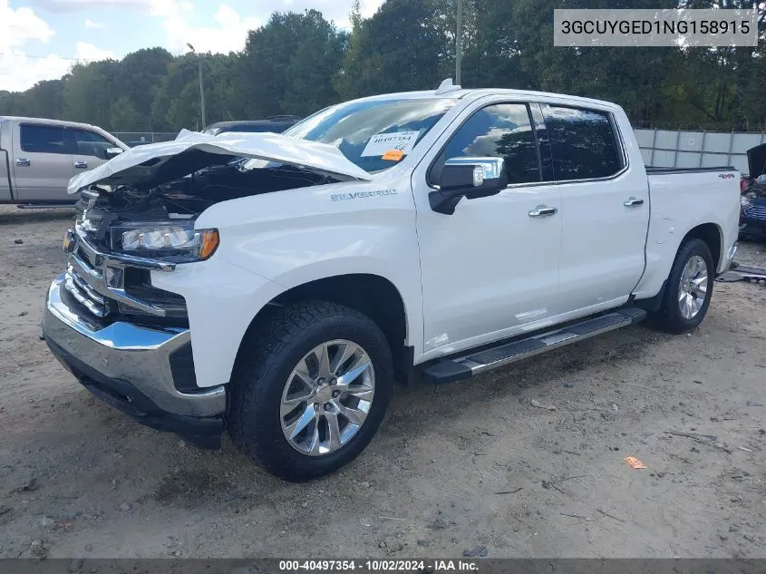 2022 Chevrolet Silverado 1500 Ltd 4Wd Short Bed Ltz VIN: 3GCUYGED1NG158915 Lot: 40497354