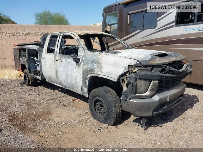 2022 Chevrolet Silverado 2500Hd 2Wd Long Bed Wt VIN: 1GB2WLE75NF232696 Lot: 40499230