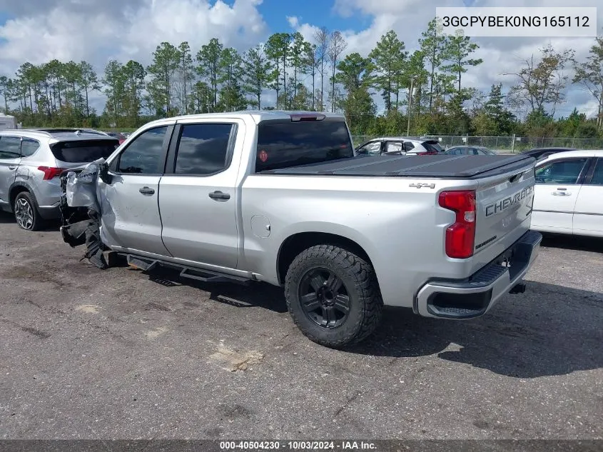 2022 Chevrolet Silverado 1500 Ltd 4Wd Short Bed Custom VIN: 3GCPYBEK0NG165112 Lot: 40504230