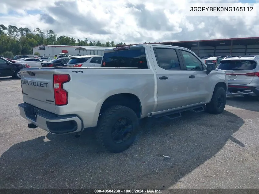 2022 Chevrolet Silverado 1500 Ltd 4Wd Short Bed Custom VIN: 3GCPYBEK0NG165112 Lot: 40504230