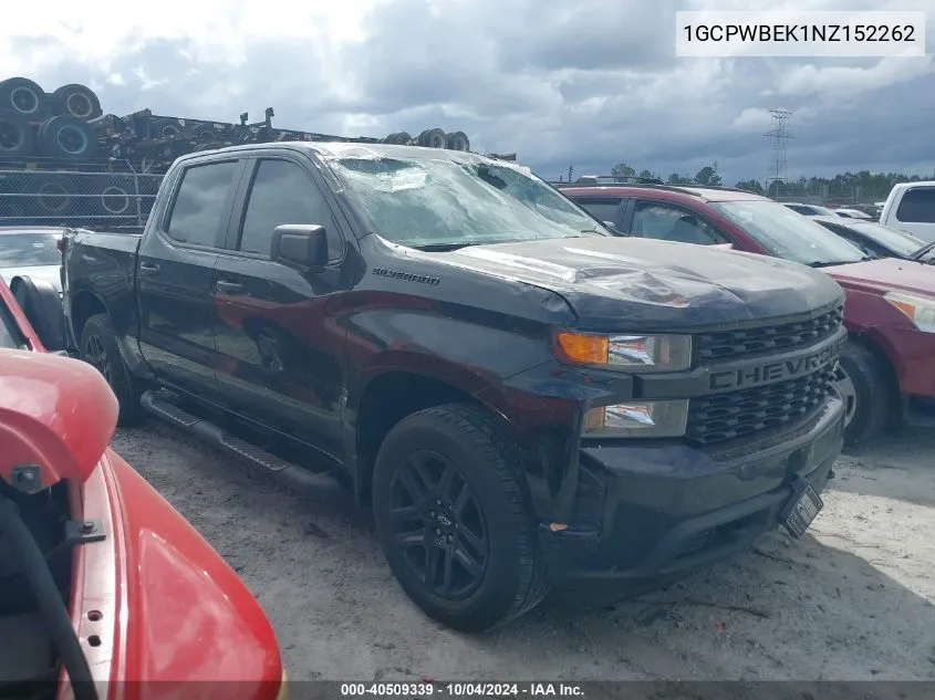 2022 Chevrolet Silverado 1500 Ltd 2Wd Short Bed Custom VIN: 1GCPWBEK1NZ152262 Lot: 40509339