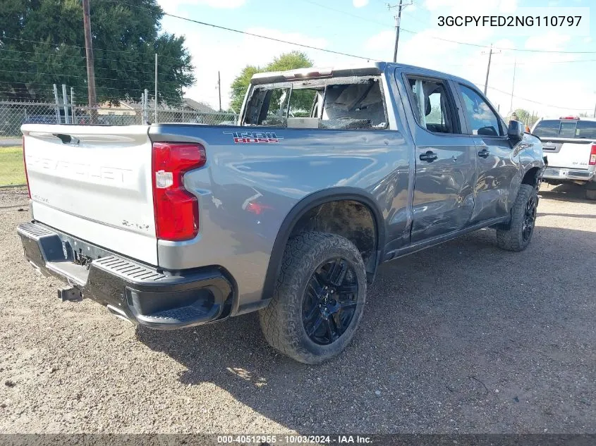 2022 Chevrolet Silverado 1500 Ltd 4Wd Short Bed Lt Trail Boss VIN: 3GCPYFED2NG110797 Lot: 40512955