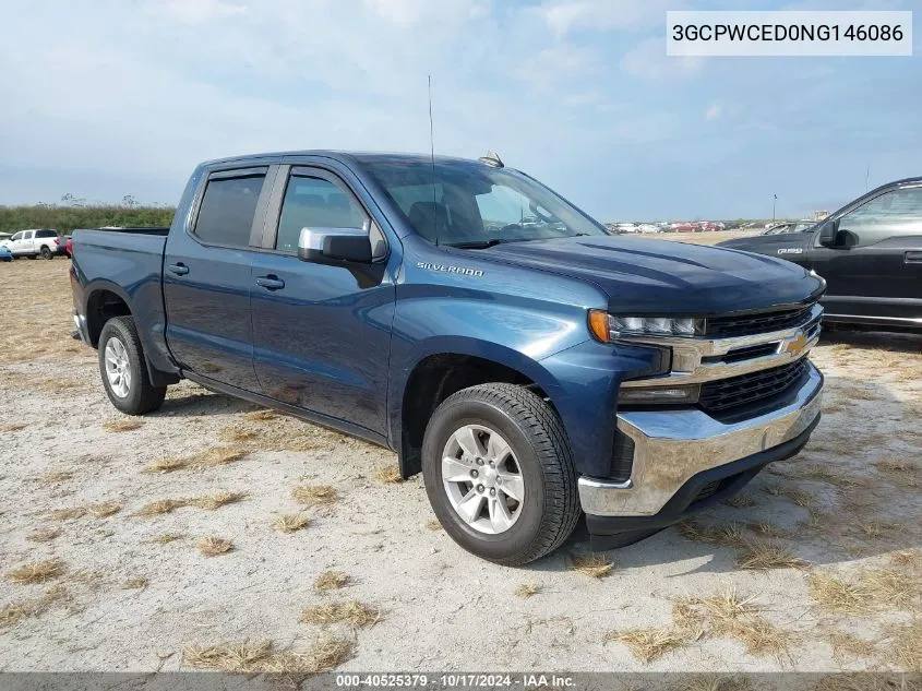 2022 Chevrolet Silverado 1500 Ltd 2Wd Short Bed Lt VIN: 3GCPWCED0NG146086 Lot: 40525379