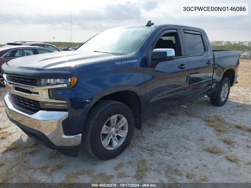 2022 Chevrolet Silverado 1500 Ltd 2Wd Short Bed Lt VIN: 3GCPWCED0NG146086 Lot: 40525379