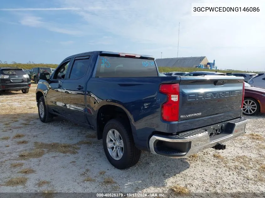 2022 Chevrolet Silverado 1500 Ltd 2Wd Short Bed Lt VIN: 3GCPWCED0NG146086 Lot: 40525379