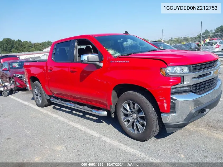 2022 Chevrolet Silverado 1500 Ltd 4Wd Short Bed Lt VIN: 1GCUYDED0NZ212753 Lot: 40531855