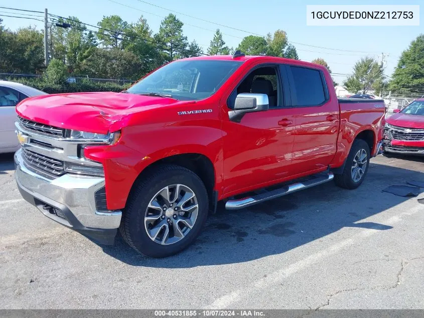 2022 Chevrolet Silverado 1500 Ltd 4Wd Short Bed Lt VIN: 1GCUYDED0NZ212753 Lot: 40531855