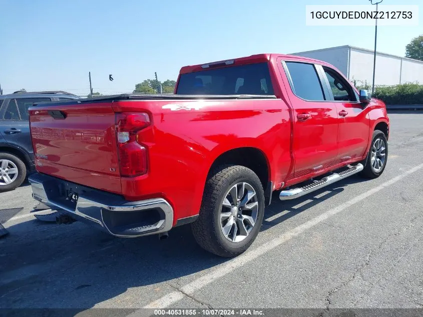 2022 Chevrolet Silverado 1500 Ltd 4Wd Short Bed Lt VIN: 1GCUYDED0NZ212753 Lot: 40531855