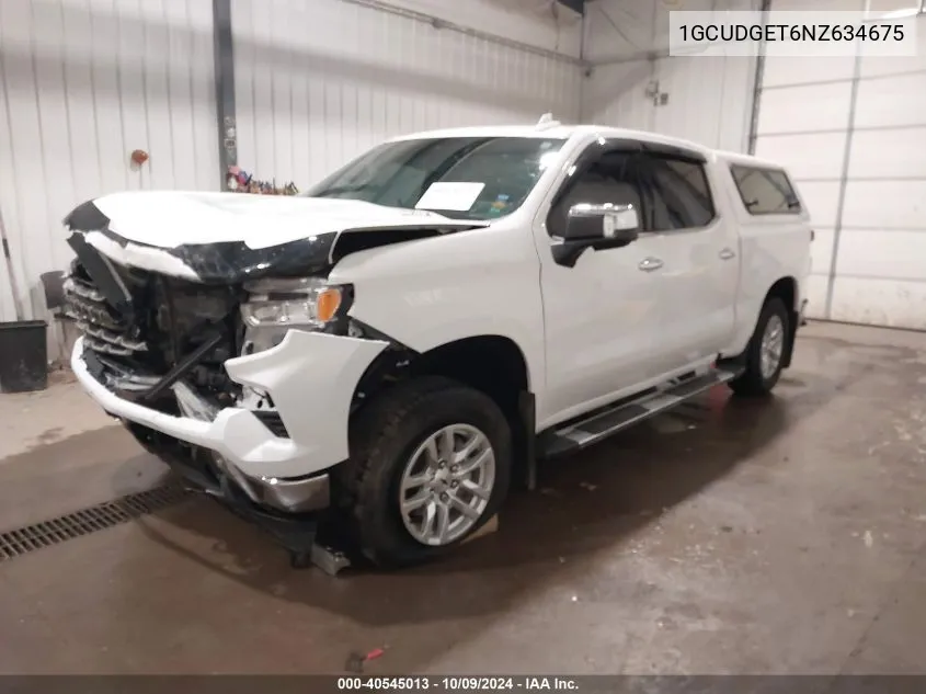 2022 Chevrolet Silverado 1500 4Wd Short Bed Ltz VIN: 1GCUDGET6NZ634675 Lot: 40545013