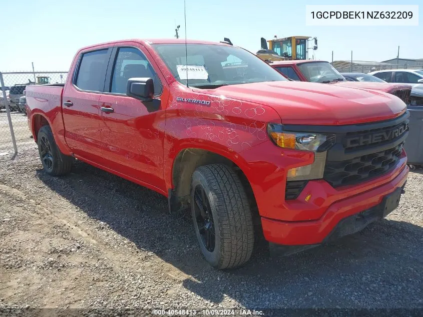 2022 Chevrolet Silverado K1500 Custom VIN: 1GCPDBEK1NZ632209 Lot: 40548413