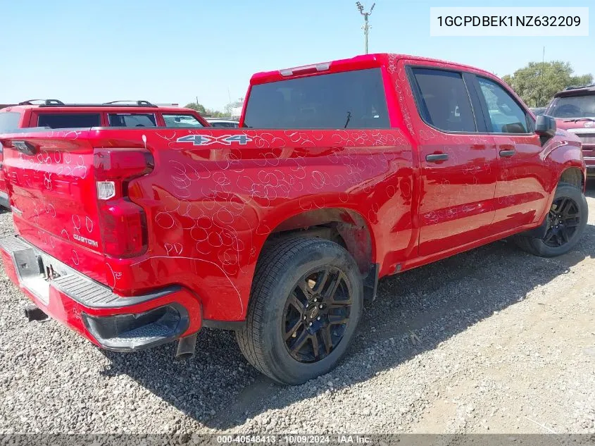 2022 Chevrolet Silverado K1500 Custom VIN: 1GCPDBEK1NZ632209 Lot: 40548413