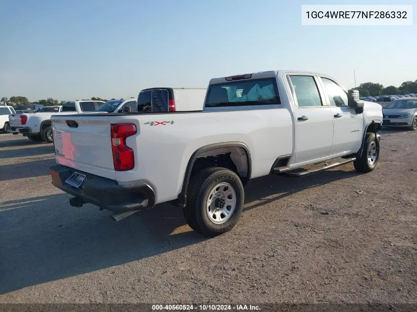 2022 Chevrolet Silverado 3500Hd 2Wd Long Bed Wt VIN: 1GC4WRE77NF286332 Lot: 40560524