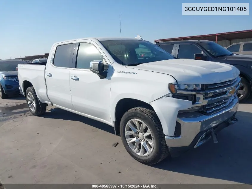 2022 Chevrolet Silverado 1500 Ltd 4Wd Standard Bed Ltz VIN: 3GCUYGED1NG101405 Lot: 40565997