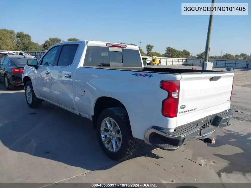 2022 Chevrolet Silverado 1500 Ltd 4Wd Standard Bed Ltz VIN: 3GCUYGED1NG101405 Lot: 40565997