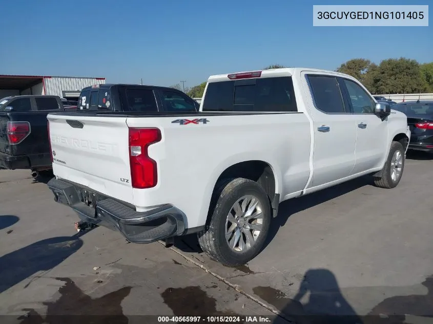 2022 Chevrolet Silverado 1500 Ltd 4Wd Standard Bed Ltz VIN: 3GCUYGED1NG101405 Lot: 40565997