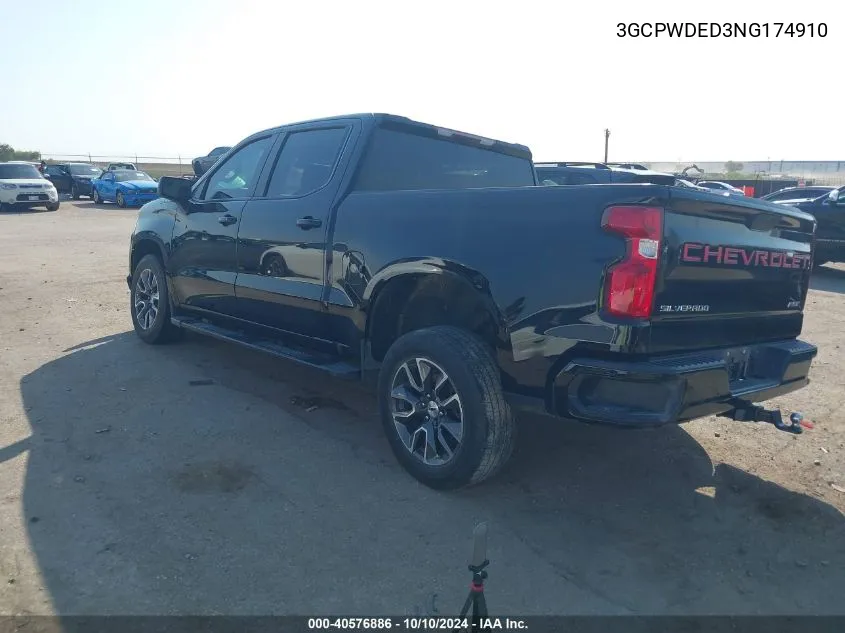 2022 Chevrolet Silverado 1500 Ltd 2Wd Short Bed Rst VIN: 3GCPWDED3NG174910 Lot: 40576886