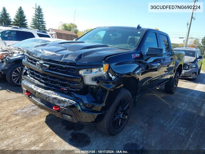 2022 Chevrolet Silverado 1500 4Wd Short Bed Lt Trail Boss VIN: 3GCUDFED7NG690224 Lot: 40593105