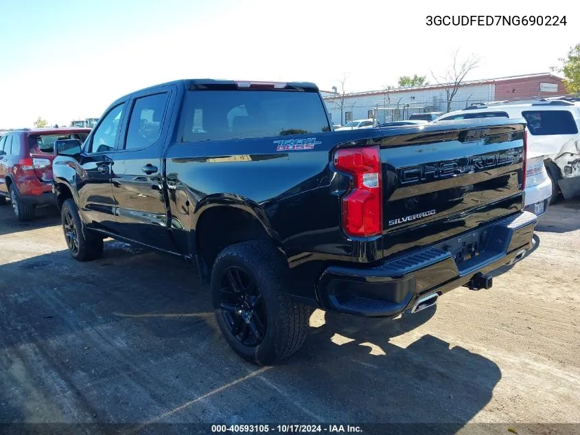 2022 Chevrolet Silverado 1500 4Wd Short Bed Lt Trail Boss VIN: 3GCUDFED7NG690224 Lot: 40593105