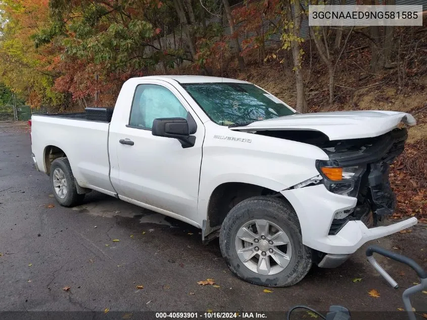 2022 Chevrolet Silverado 1500 Work Truck VIN: 3GCNAAED9NG581585 Lot: 40593901