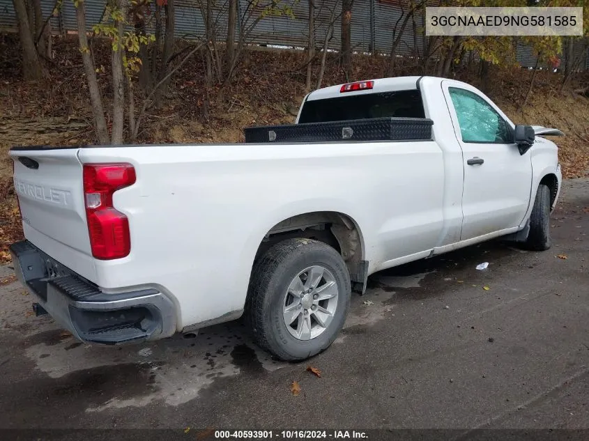 2022 Chevrolet Silverado 1500 Work Truck VIN: 3GCNAAED9NG581585 Lot: 40593901