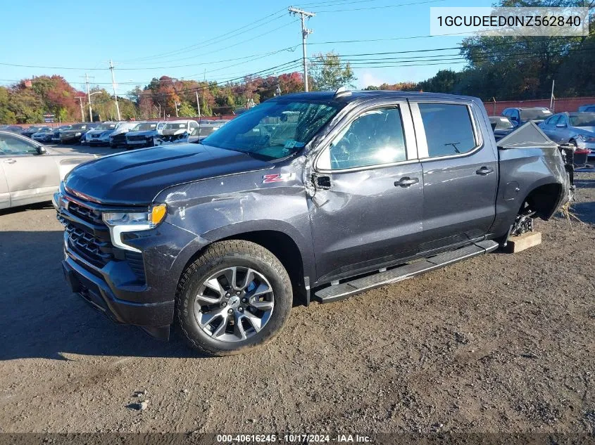 2022 Chevrolet Silverado 1500 4Wd Short Bed Rst VIN: 1GCUDEED0NZ562840 Lot: 40616245