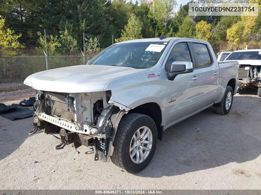 2022 Chevrolet Silverado 1500 Ltd 4Wd Short Bed Lt VIN: 1GCUYDED9NZ231754 Lot: 40649271