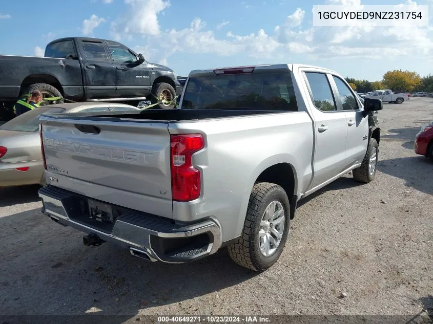 2022 Chevrolet Silverado 1500 Ltd 4Wd Short Bed Lt VIN: 1GCUYDED9NZ231754 Lot: 40649271