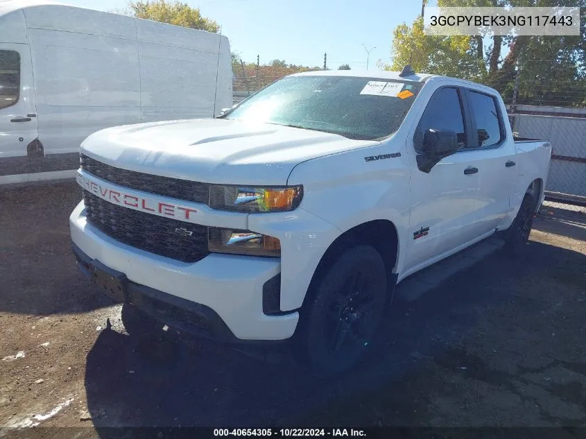 2022 Chevrolet Silverado 1500 Ltd 4Wd Short Bed Custom VIN: 3GCPYBEK3NG117443 Lot: 40654305