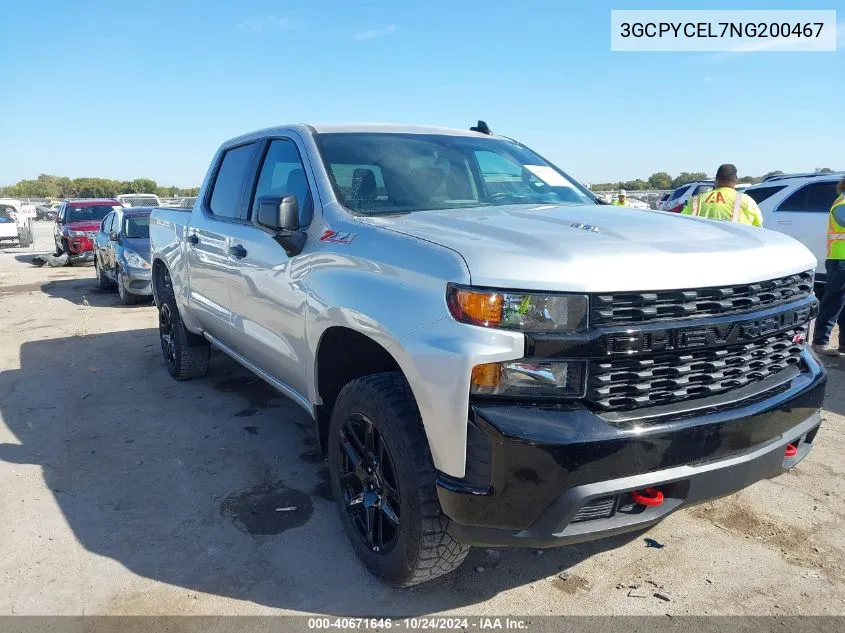 2022 Chevrolet Silverado Ltd K1500 Trail Boss Custom VIN: 3GCPYCEL7NG200467 Lot: 40671646