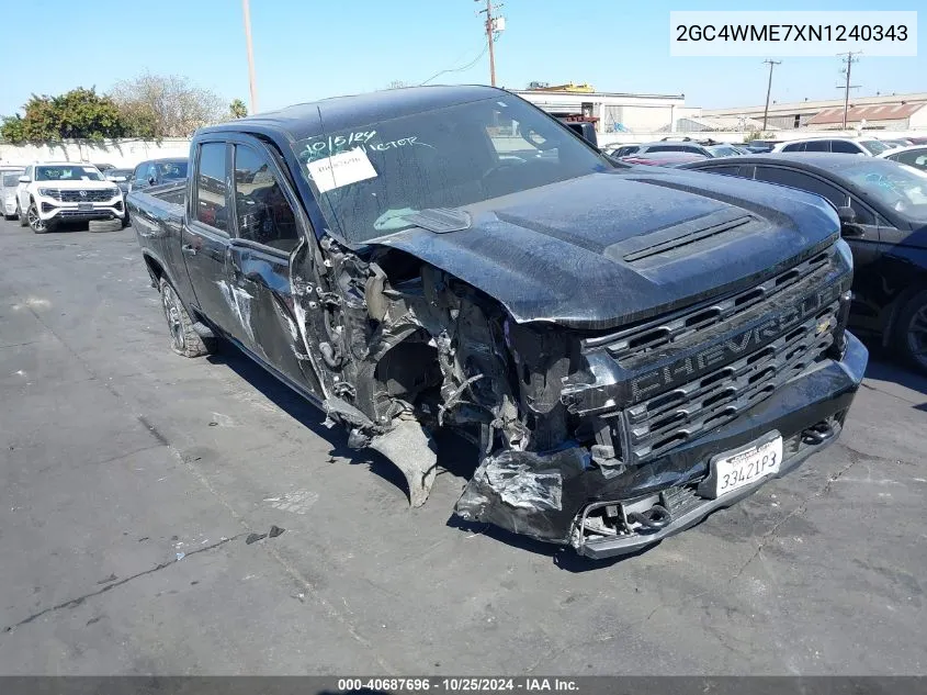 2022 Chevrolet Silverado 2500Hd 2Wd Standard Bed Custom VIN: 2GC4WME7XN1240343 Lot: 40687696