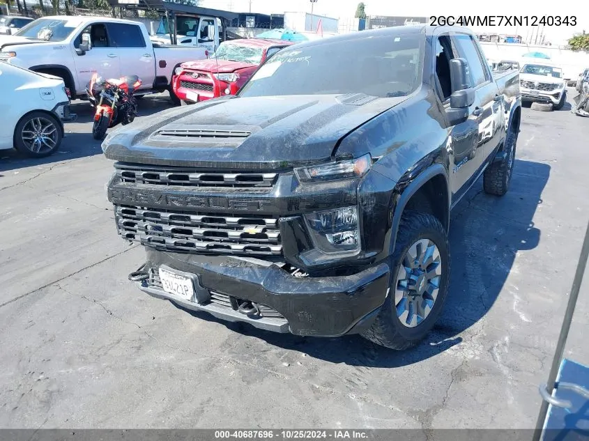 2022 Chevrolet Silverado 2500Hd 2Wd Standard Bed Custom VIN: 2GC4WME7XN1240343 Lot: 40687696