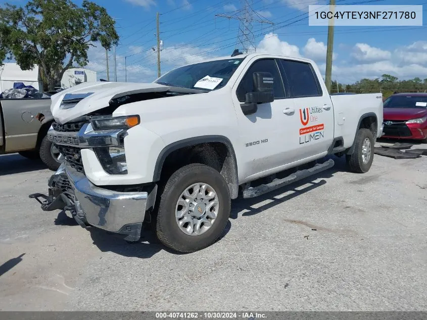 2022 Chevrolet Silverado 3500Hd 4Wd Long Bed Lt VIN: 1GC4YTEY3NF271780 Lot: 40741262