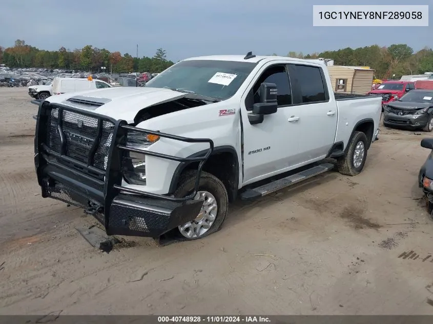 2022 Chevrolet Silverado 2500Hd 4Wd Standard Bed Lt VIN: 1GC1YNEY8NF289058 Lot: 40748928