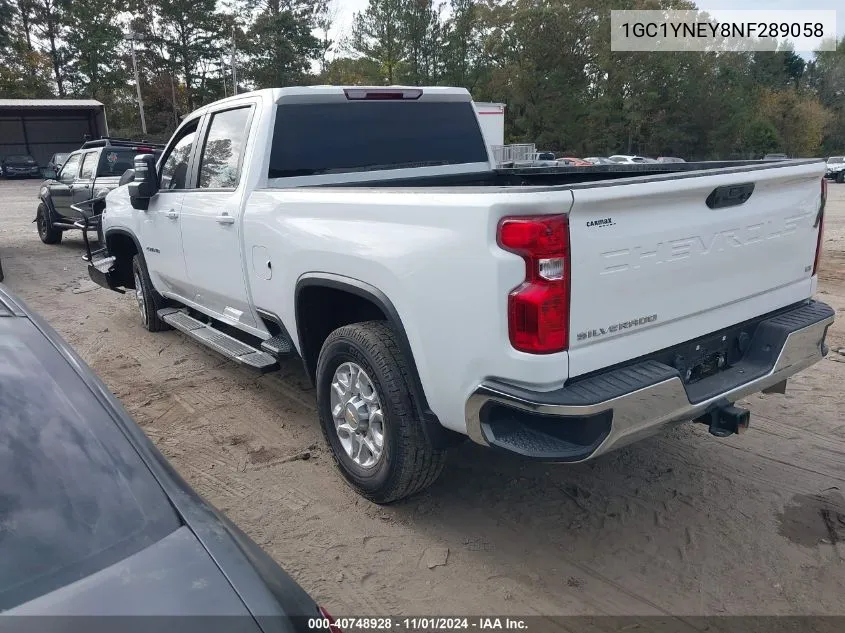 2022 Chevrolet Silverado 2500Hd 4Wd Standard Bed Lt VIN: 1GC1YNEY8NF289058 Lot: 40748928