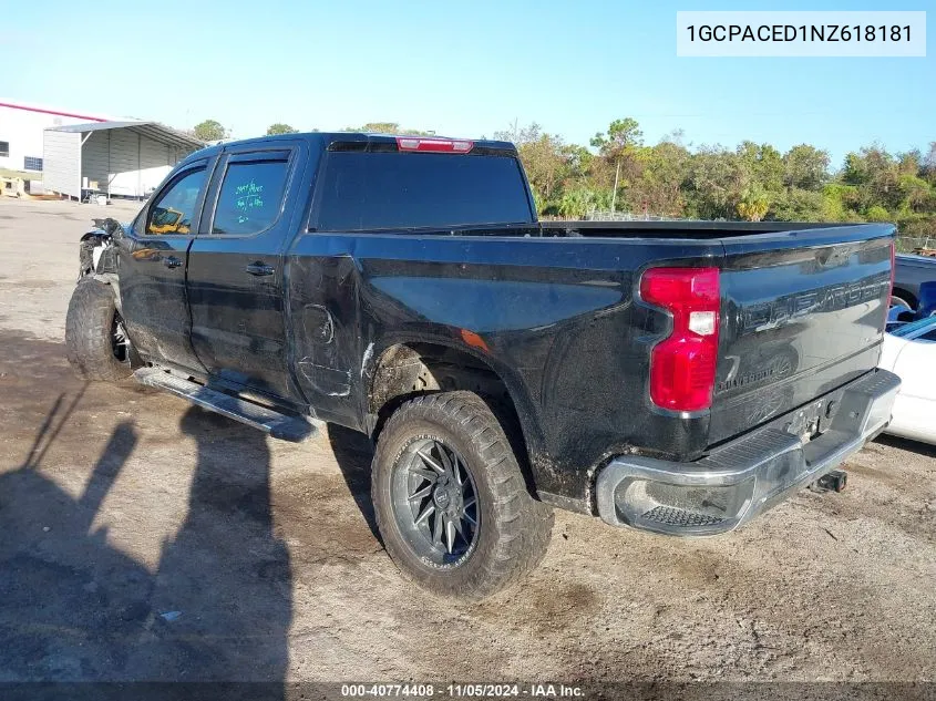 2022 Chevrolet Silverado 1500 2Wd Standard Bed Lt VIN: 1GCPACED1NZ618181 Lot: 40774408