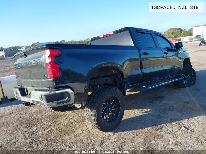 2022 Chevrolet Silverado 1500 2Wd Standard Bed Lt VIN: 1GCPACED1NZ618181 Lot: 40774408