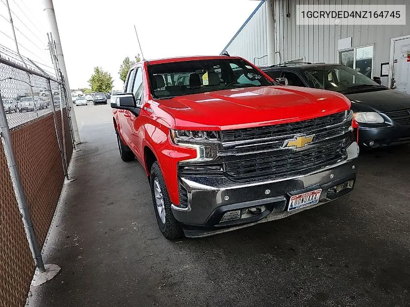 2022 Chevrolet Silverado Ltd K1500 Lt VIN: 1GCRYDED4NZ164745 Lot: 40775505