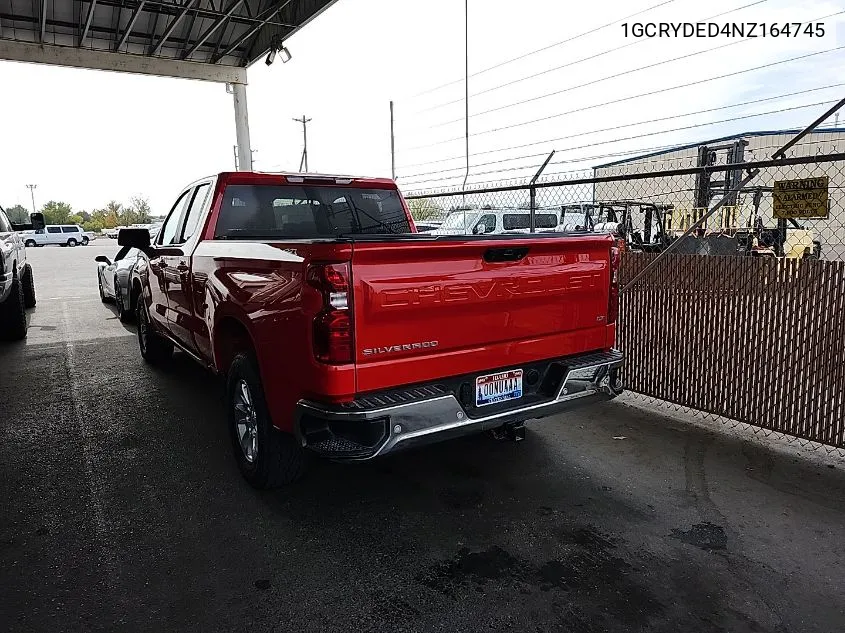 2022 Chevrolet Silverado Ltd K1500 Lt VIN: 1GCRYDED4NZ164745 Lot: 40775505