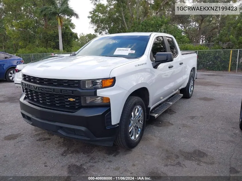 2022 Chevrolet Silverado 1500 Ltd 2Wd Standard Bed Wt VIN: 1GCRWAEKXNZ199423 Lot: 40808000