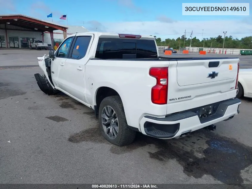 2022 Chevrolet Silverado Ltd K1500 Rst VIN: 3GCUYEED5NG149610 Lot: 40820613