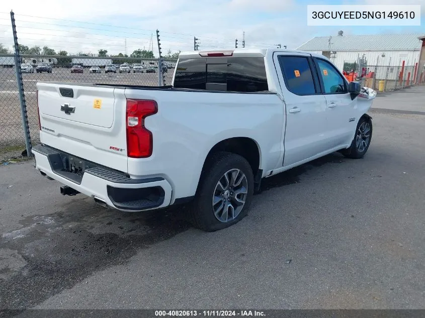 2022 Chevrolet Silverado Ltd K1500 Rst VIN: 3GCUYEED5NG149610 Lot: 40820613