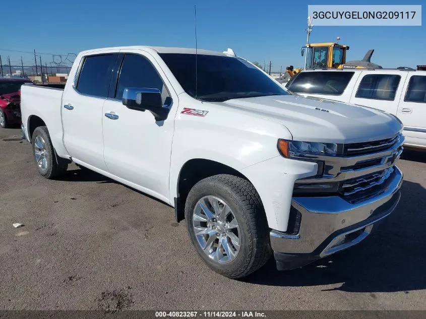 2022 Chevrolet Silverado 1500 Ltd 4Wd Short Bed Ltz VIN: 3GCUYGEL0NG209117 Lot: 40823267